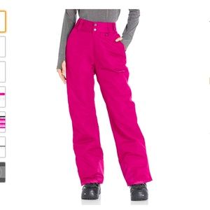 Bright pink ski pants